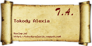 Tokody Alexia névjegykártya